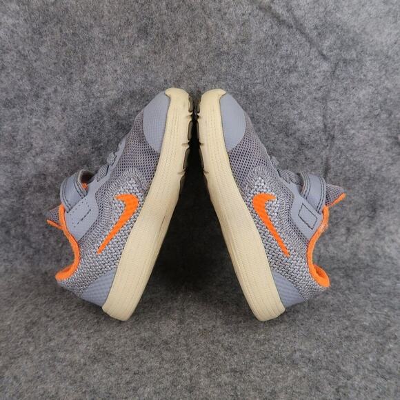Nike Shoes Baby Toddler 6 Sneaker Revolution 3 Trainer Active Casual Grey Orange - Picture 10 of 13